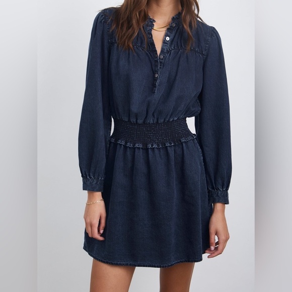 Rails Shawna Denim Dress In Dark Vintage Size Small - Picture 4 of 13